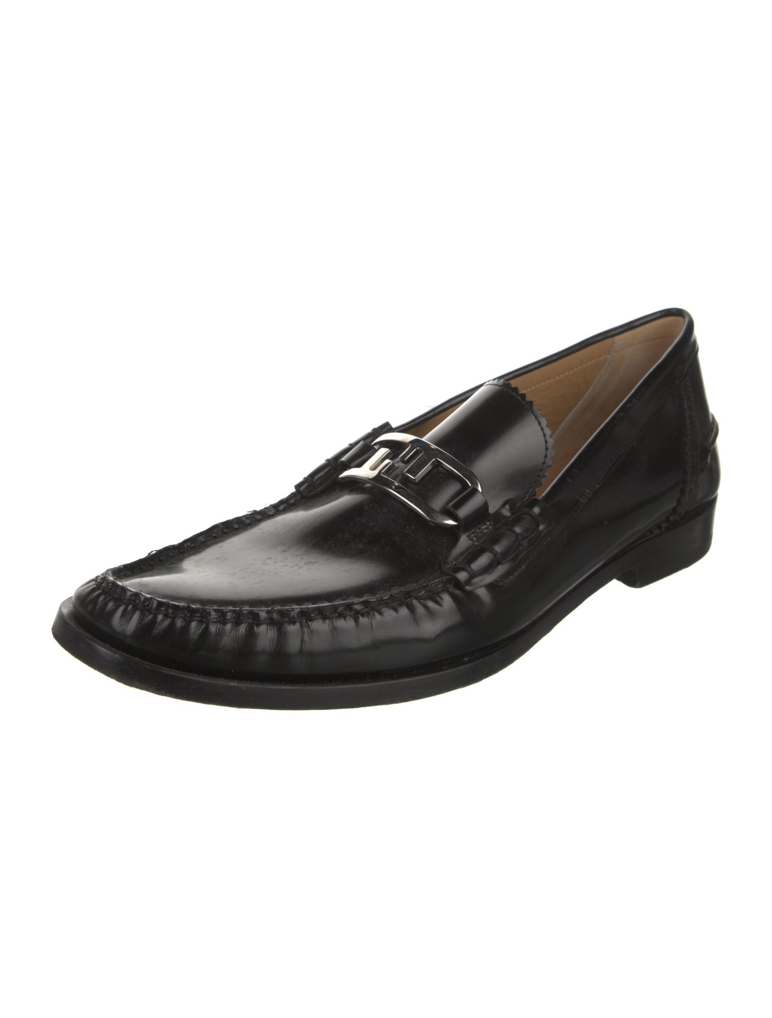 Fendi Zucca FF Logo Leather Dress Loafers