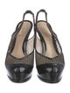 Fendi Signature Logo Mesh Slingback Pumps