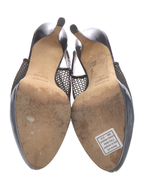 Fendi Signature Logo Mesh Slingback Pumps