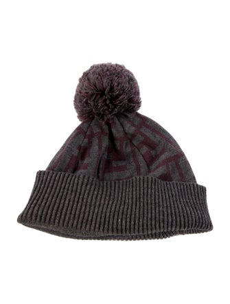 Fendi Zucca FF Pom-Pom Beanie