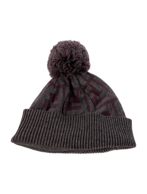 Fendi Zucca FF Pom-Pom Beanie