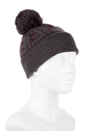 Fendi Zucca FF Pom-Pom Beanie