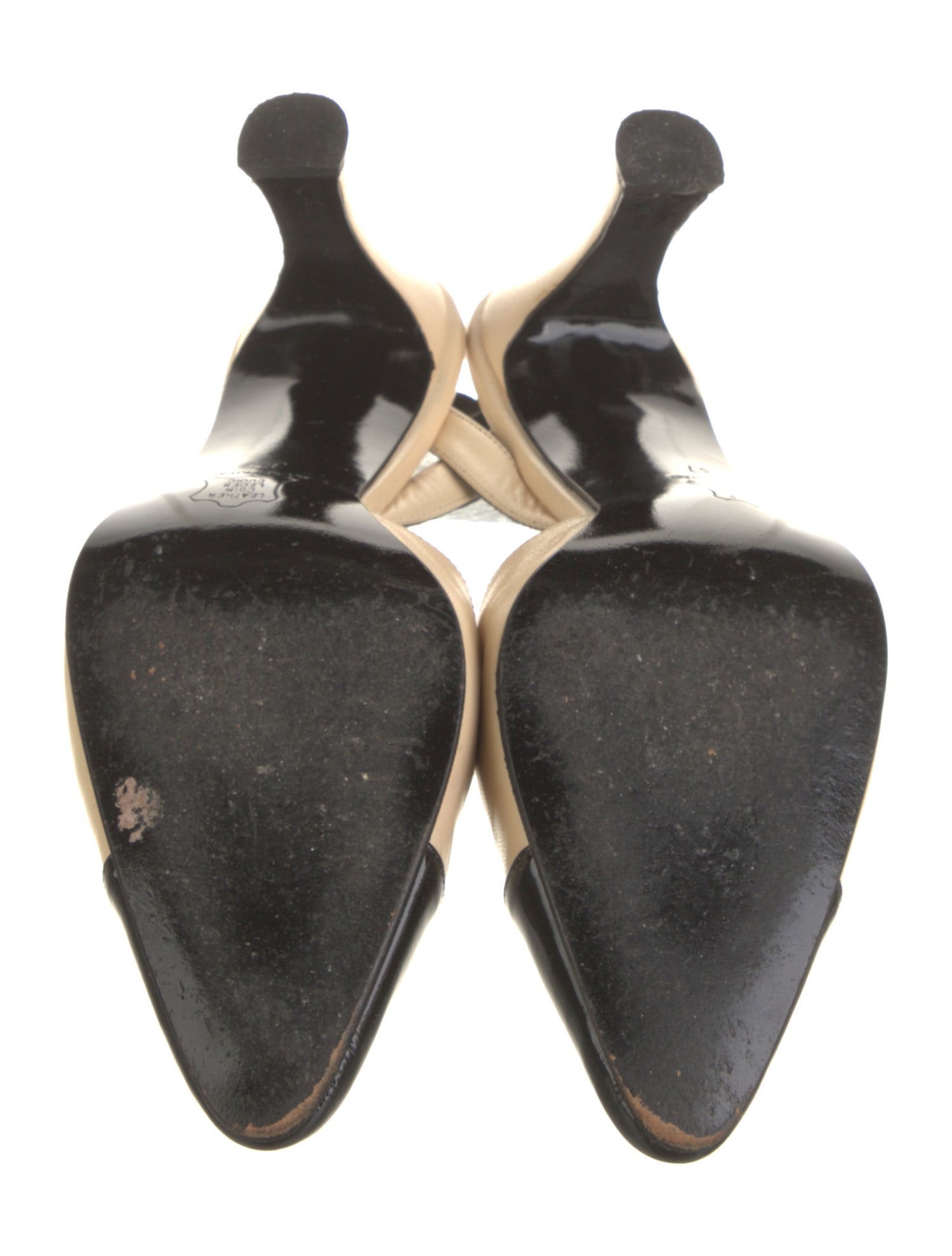 Fendi Leather Colorblock Pattern Slingback Pumps