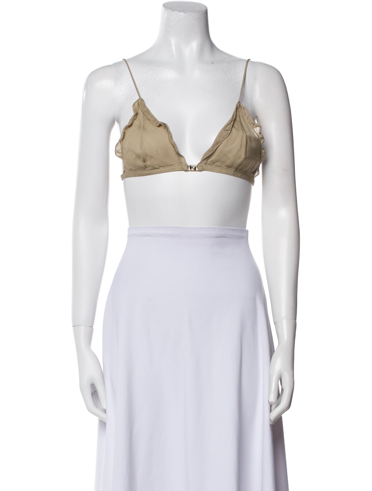 Fendi Square Neckline Sleeveless Crop Top