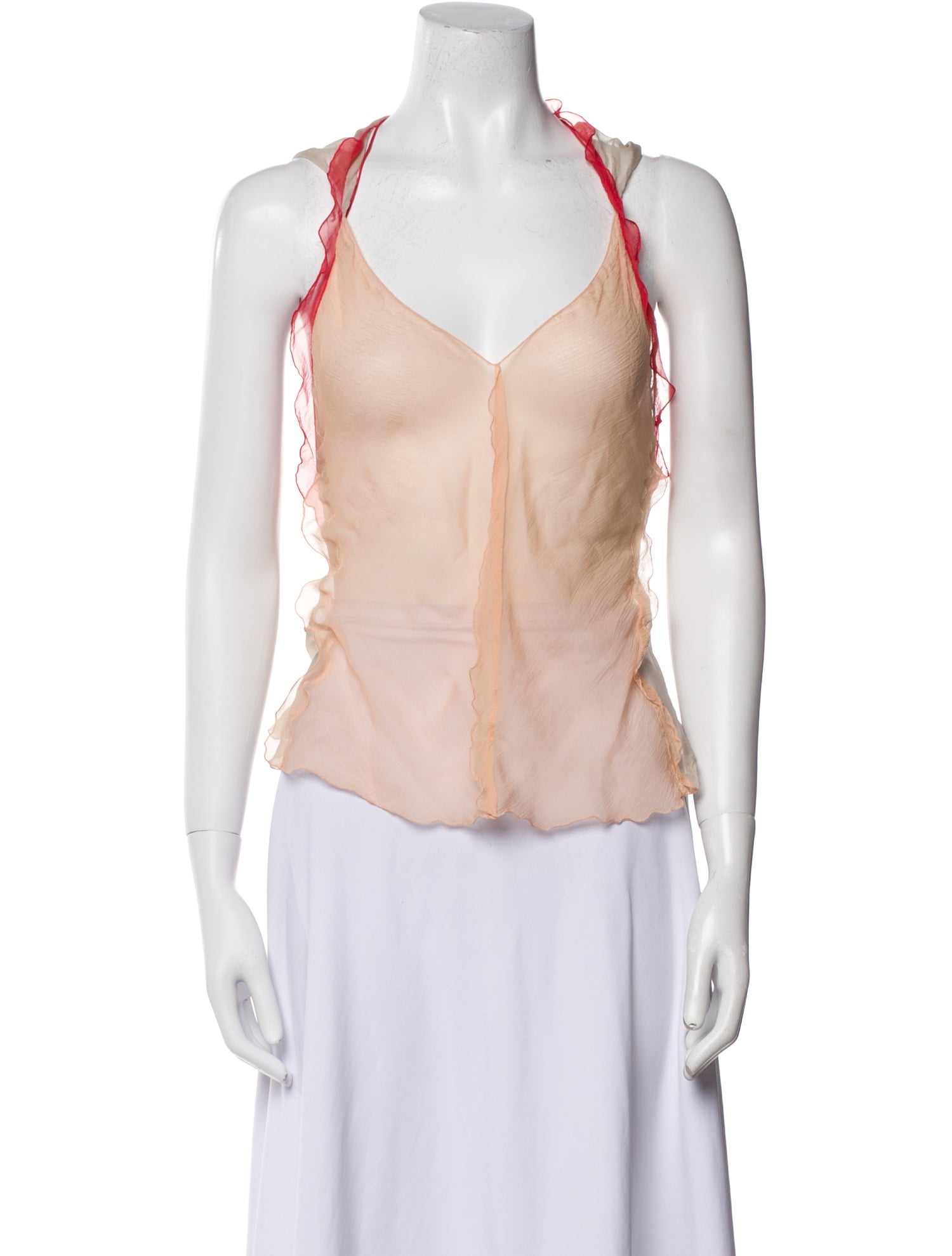 Fendi Silk Square Neckline Top