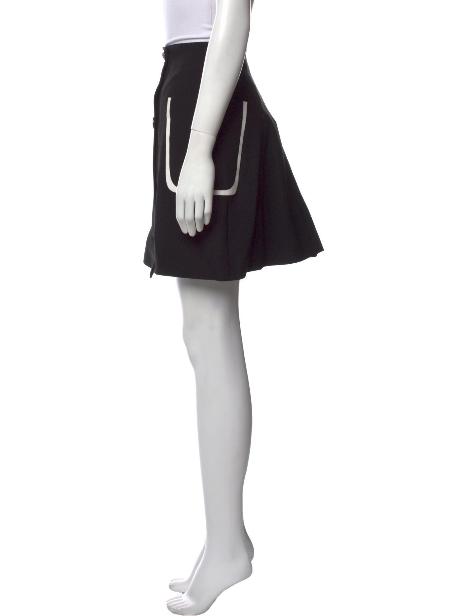 Fendi Leather Trim Embellishment Mini Skirt w/ Tags