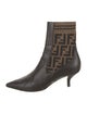 Fendi Zucca FF Logo Leather Sock Boots