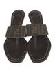 Fendi Zucca FF Logo Leather Slides