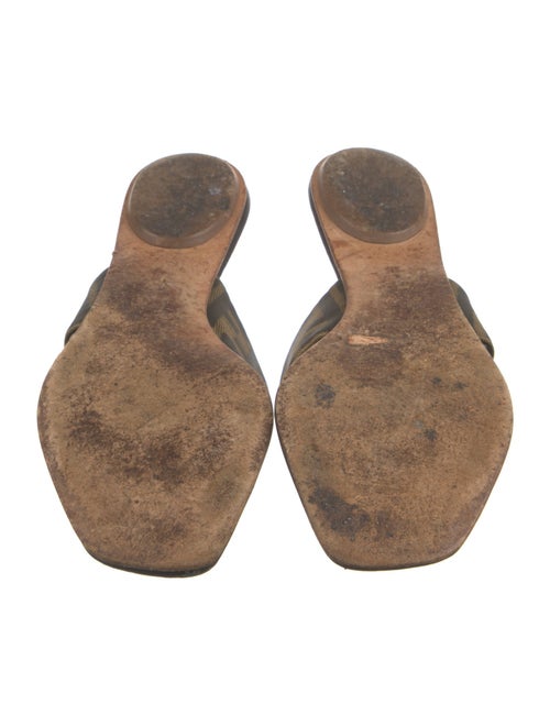 Fendi Zucca FF Logo Leather Slides