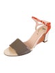 Fendi Patent Leather Colorblock Pattern Sandals