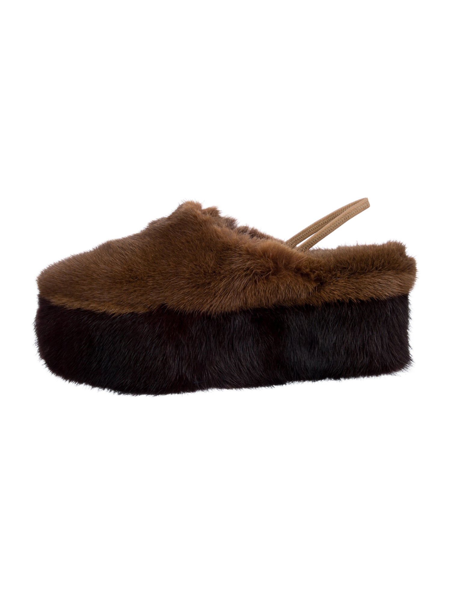 Fendi Mink Slingback Flats