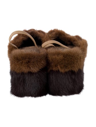 Fendi Mink Slingback Flats