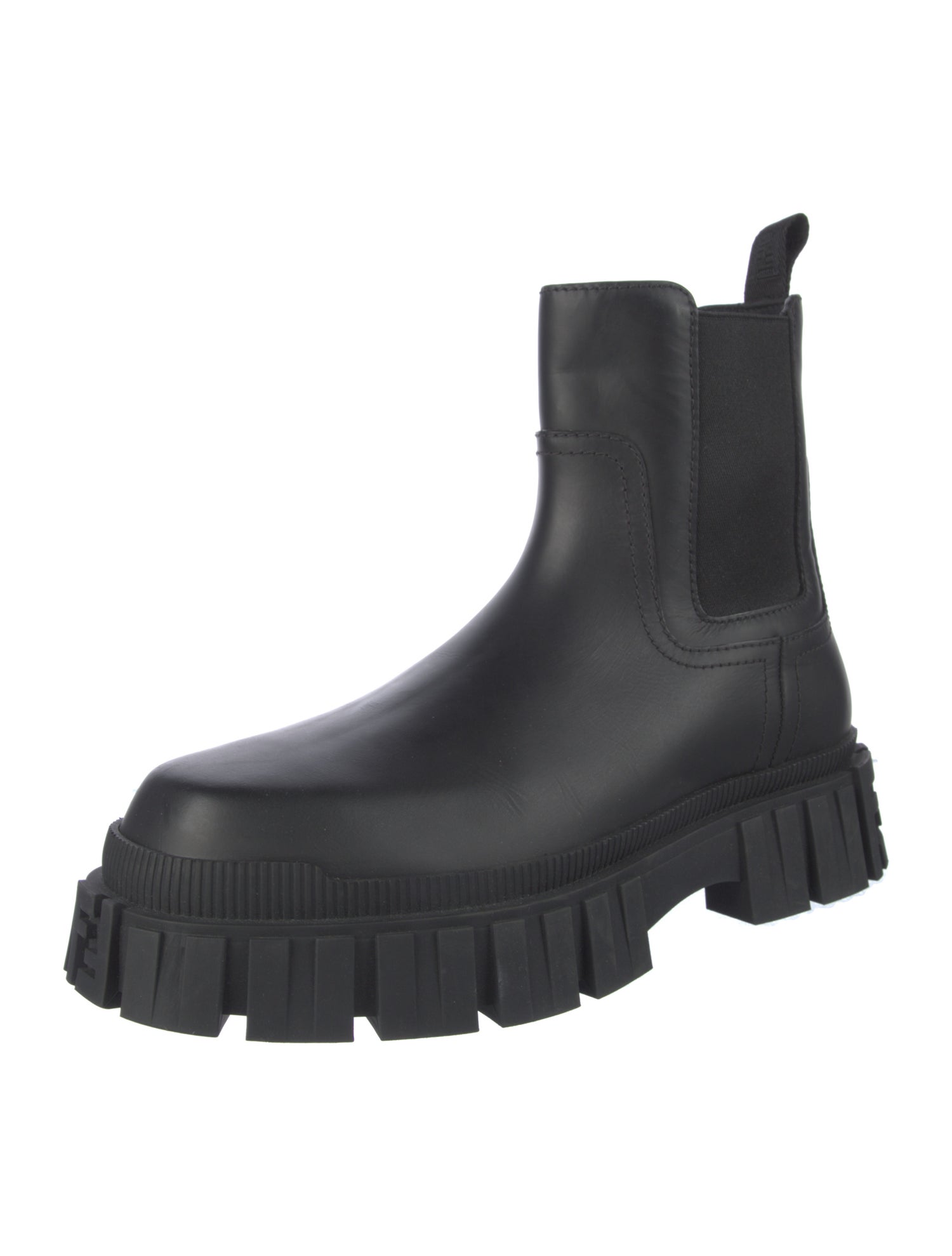 Fendi Zucca FF Logo Leather Chelsea Boots