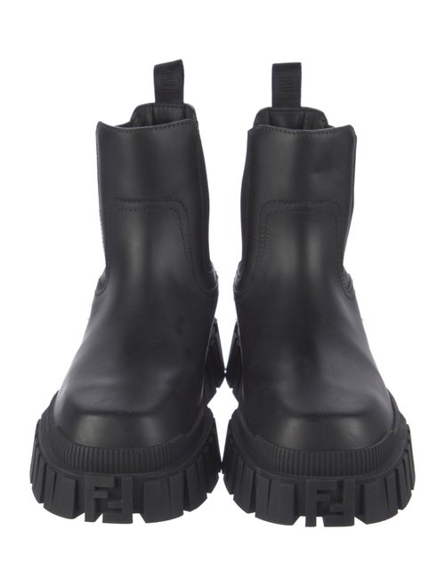 Fendi Zucca FF Logo Leather Chelsea Boots