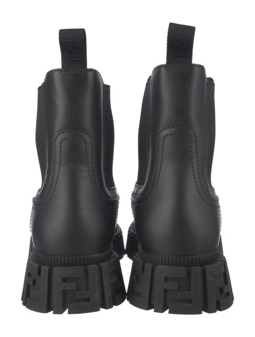 Fendi Zucca FF Logo Leather Chelsea Boots