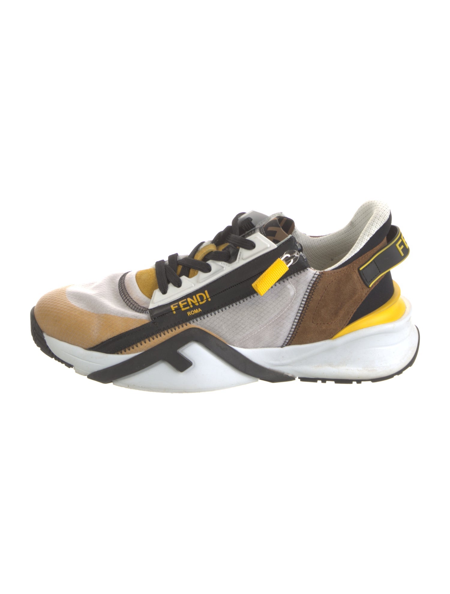 Fendi Zucca FF Logo Colorblock Pattern Sneakers