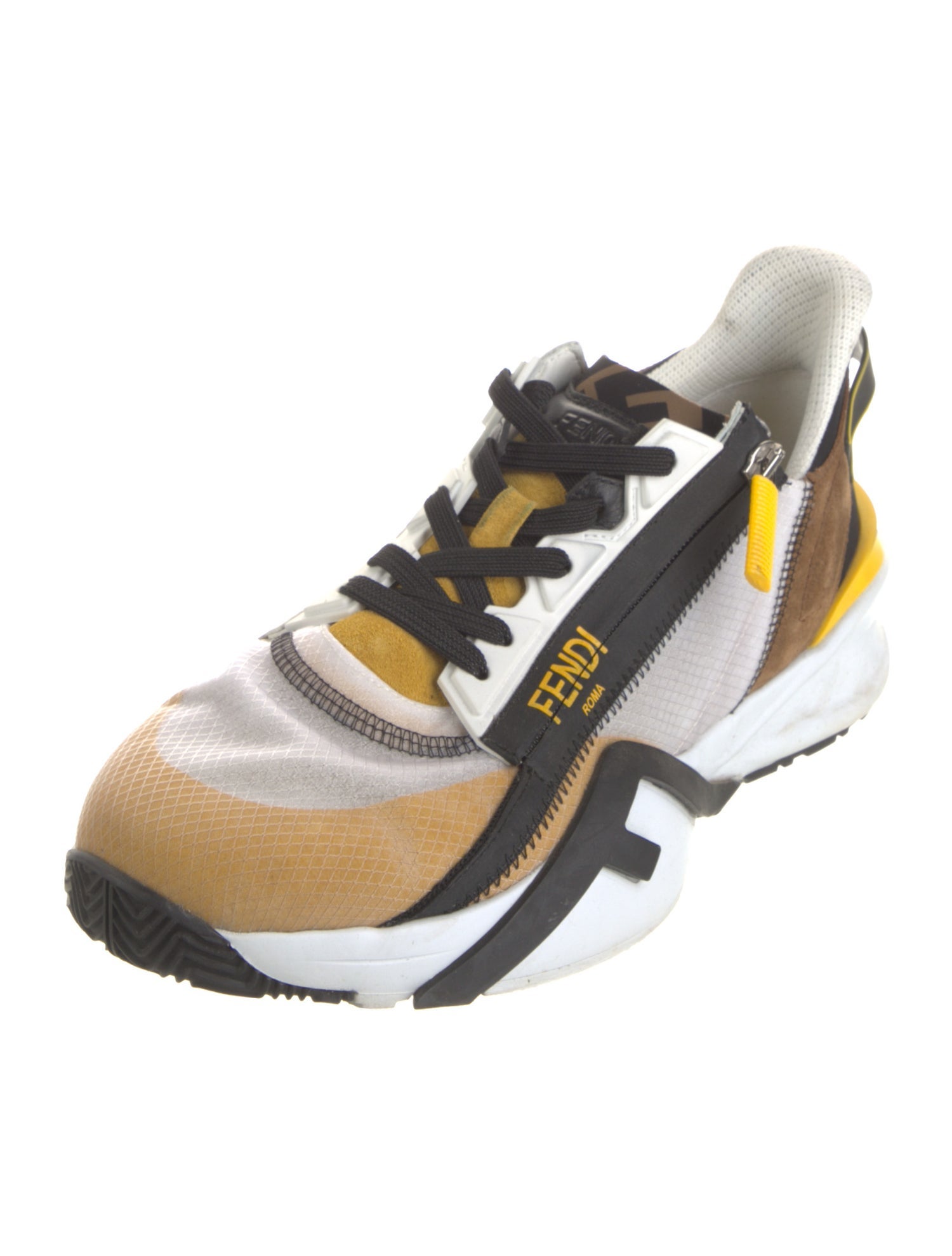 Fendi Zucca FF Logo Colorblock Pattern Sneakers
