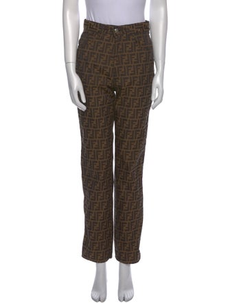 Fendi Plaid Print Straight Leg Pants