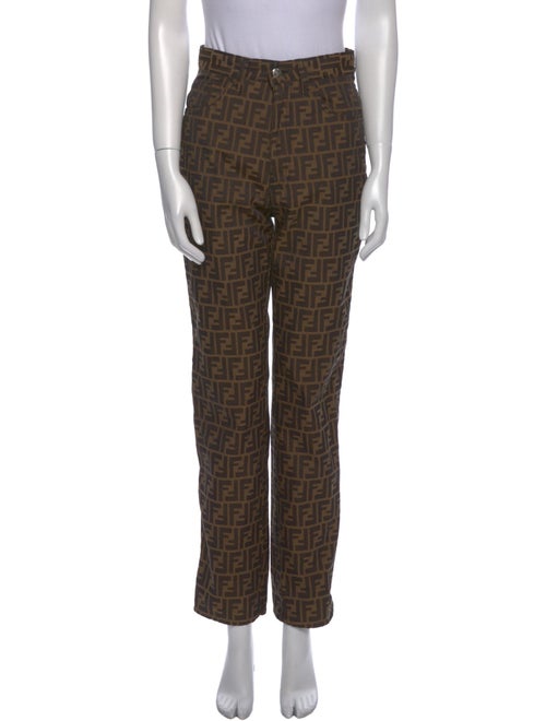 Fendi Plaid Print Straight Leg Pants