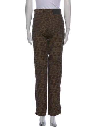 Fendi Plaid Print Straight Leg Pants