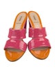 Fendi Zucca FF Logo Patent Leather Slides