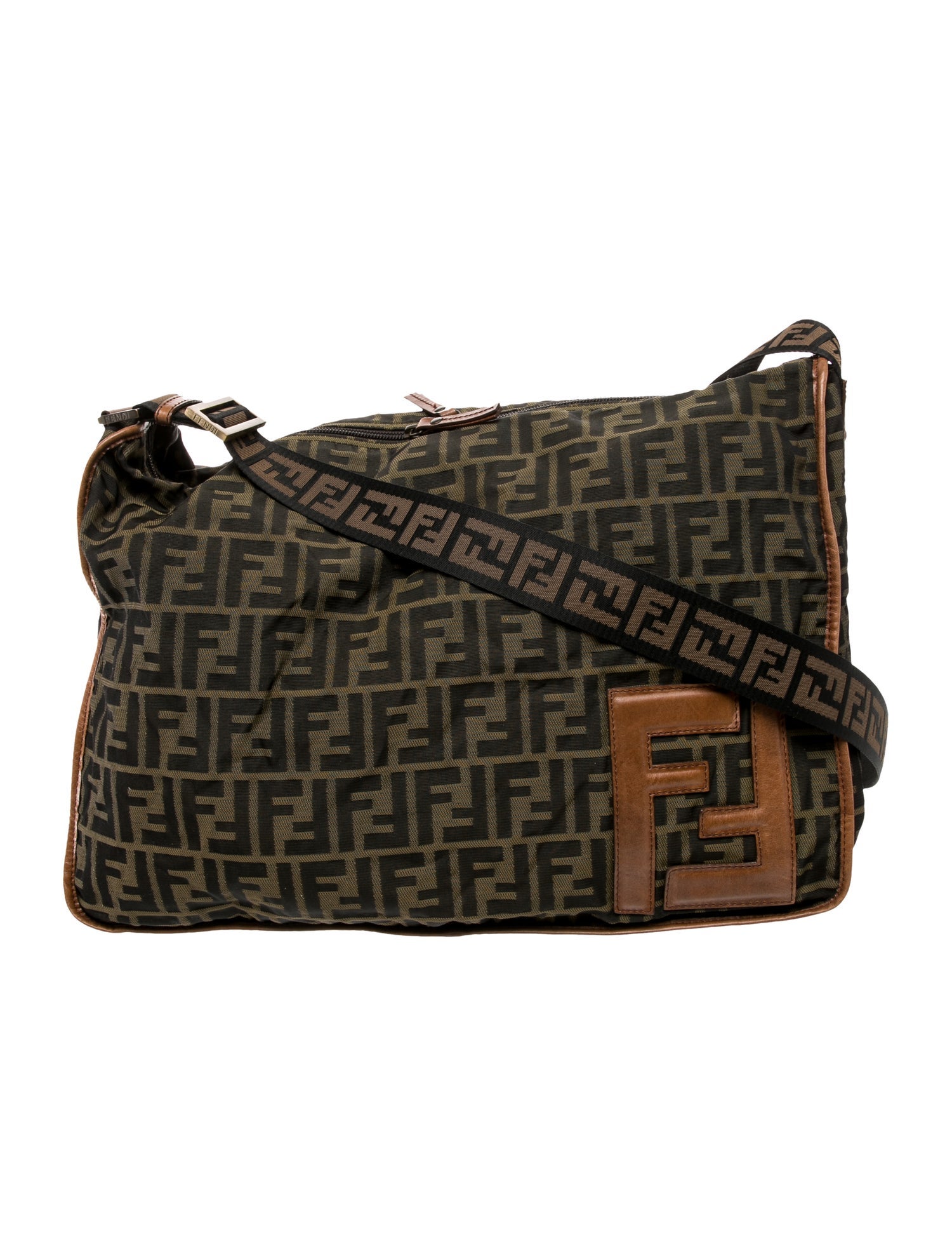 Fendi Zucca FF Messenger Bag Vintage