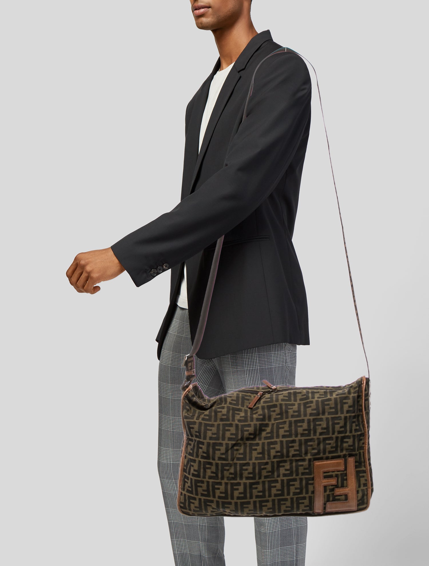 Fendi Zucca FF Messenger Bag Vintage