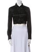Fendi Silk Long Sleeve Crop Top