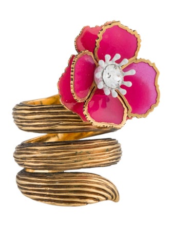 Fendi Crystal Resin Wrap Ring