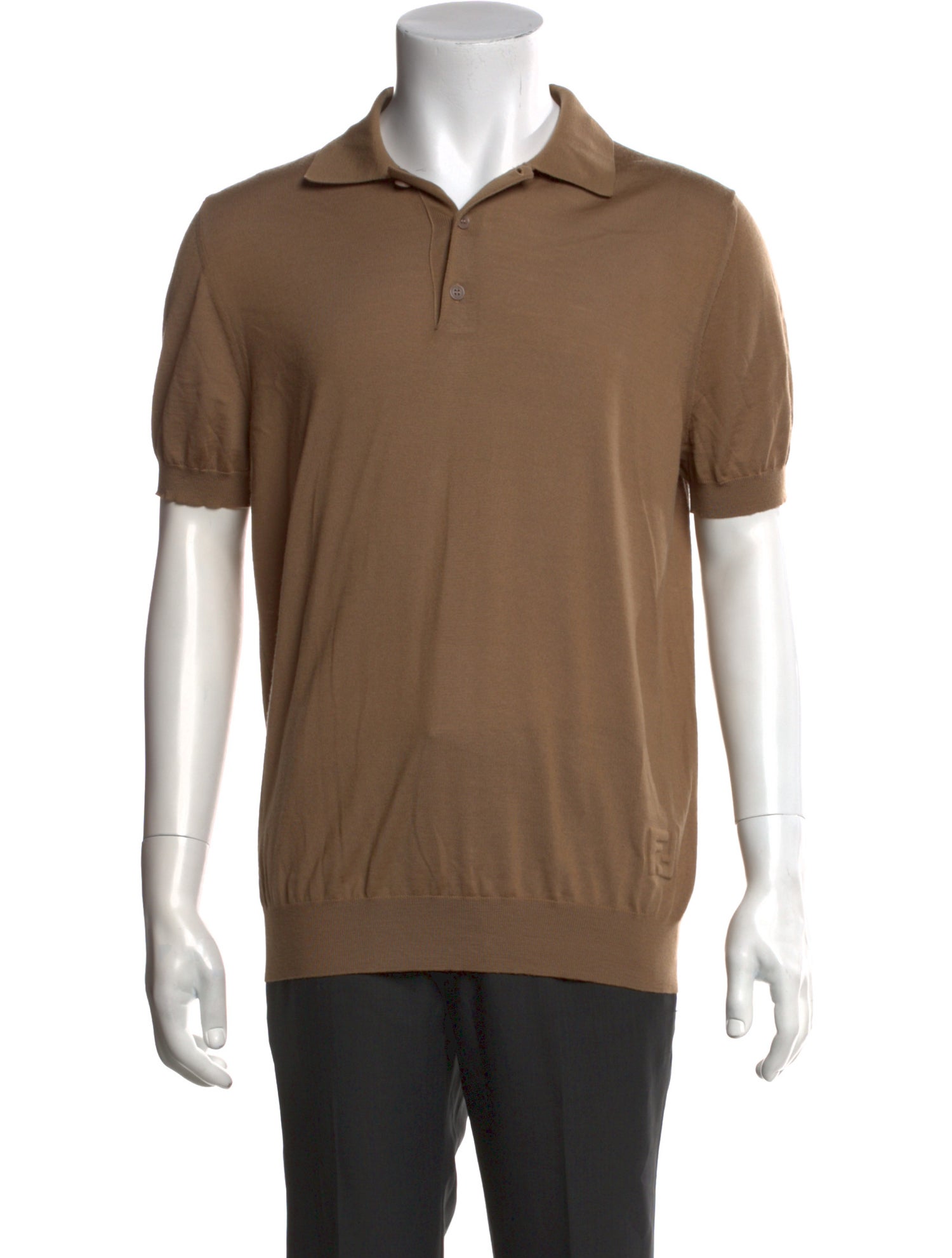 Fendi Monsters Motif Collar Polo Shirt