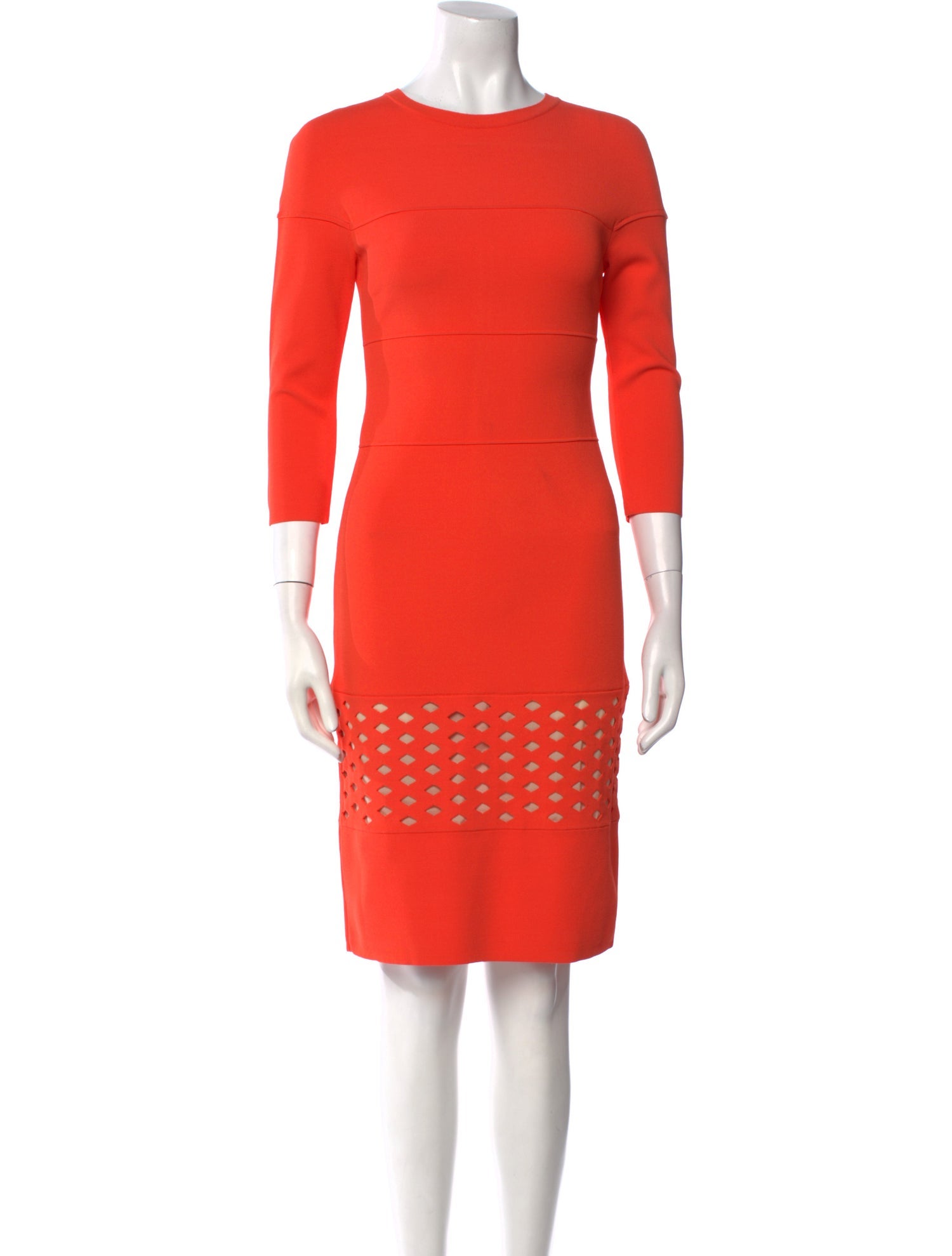 Fendi Crew Neck Knee-Length Dress