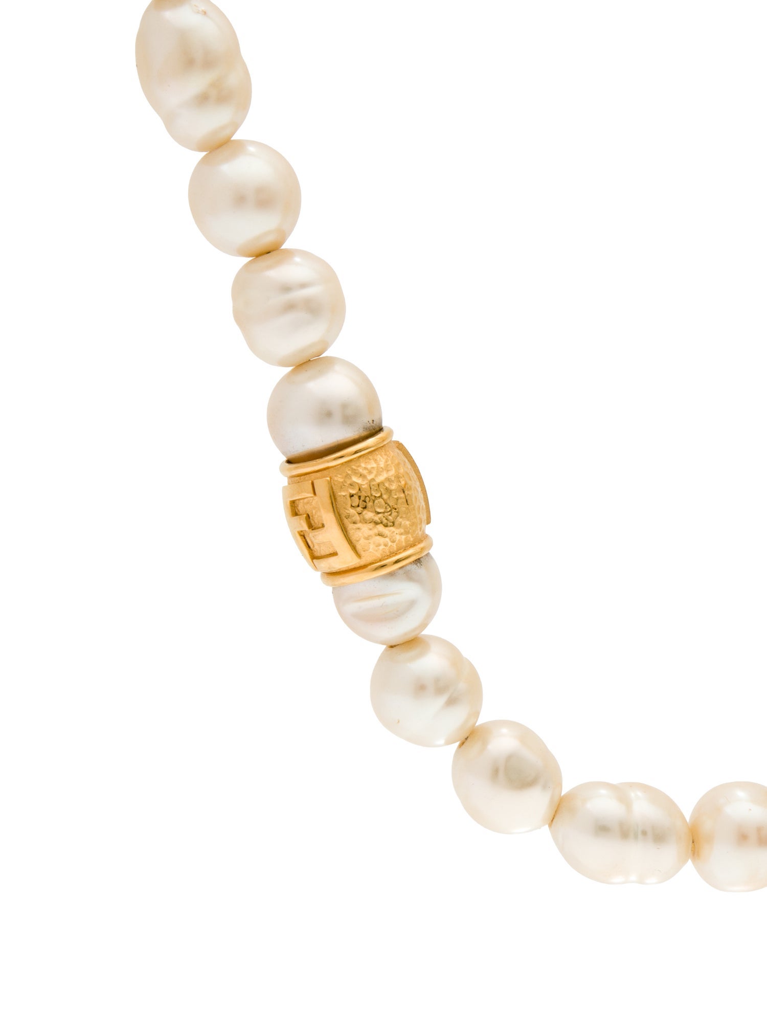 Fendi Vintage Faux Pearl Bead Strand Necklace