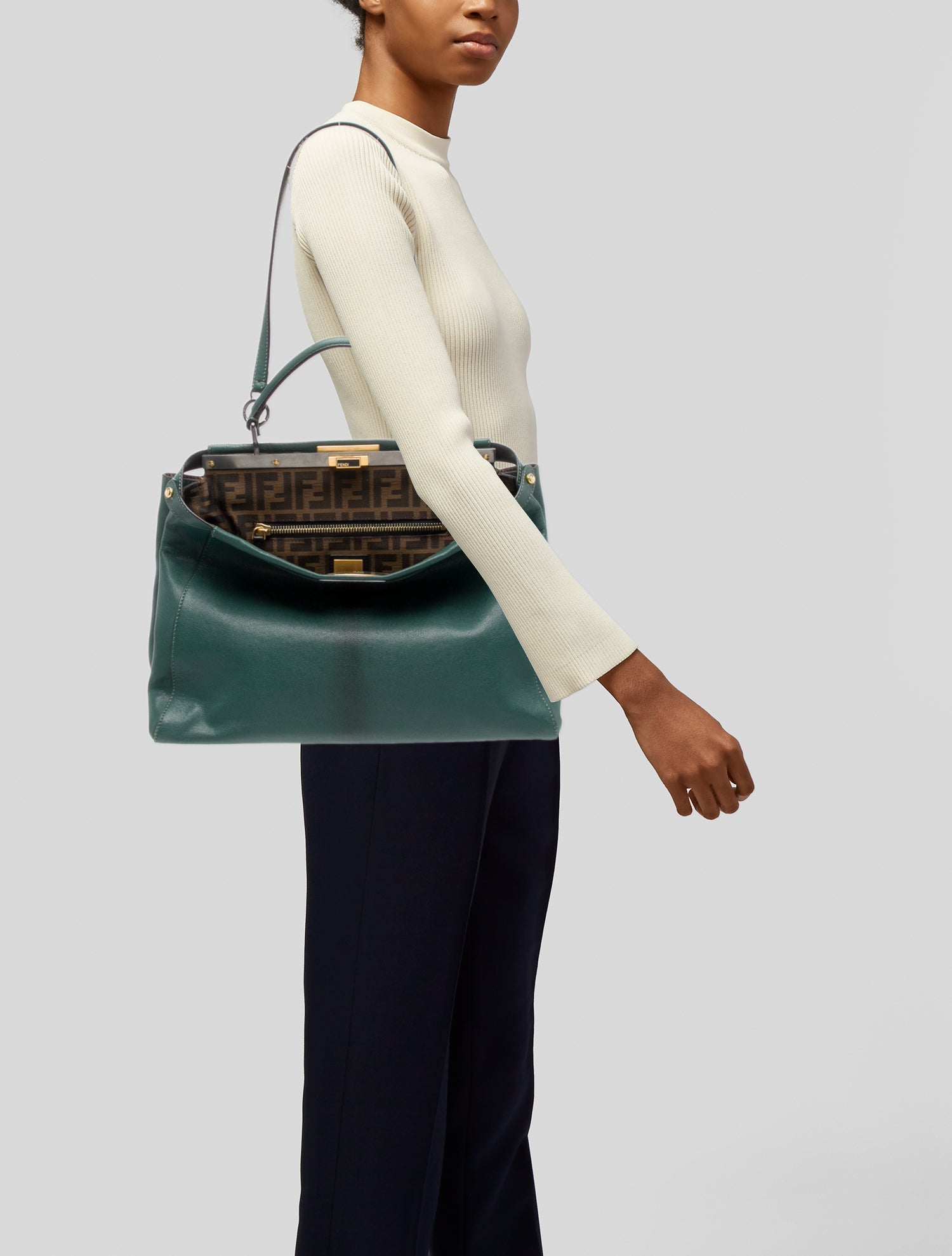 Fendi Leather Peekaboo Medium