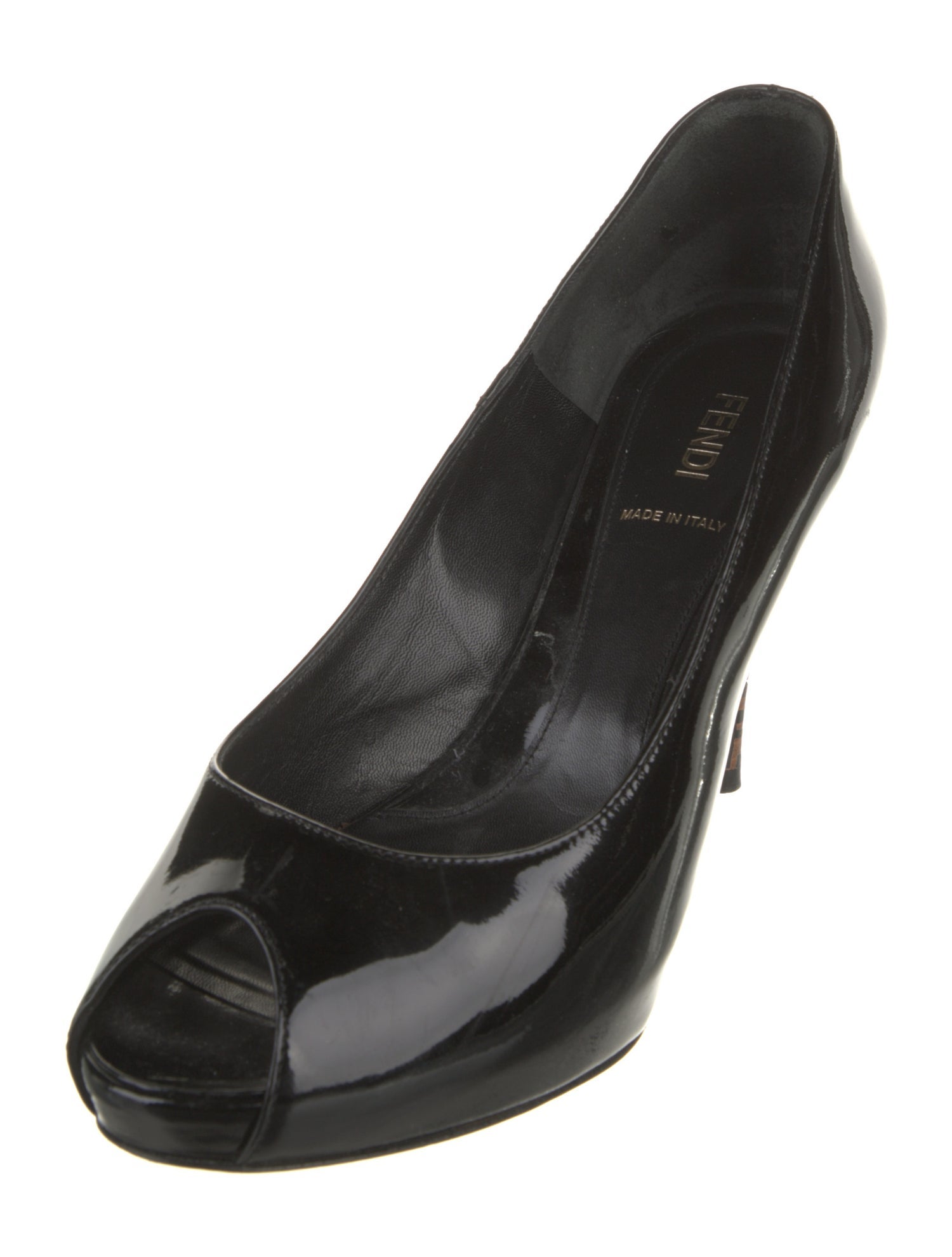 Fendi Zucca FF Logo Patent Leather Pumps