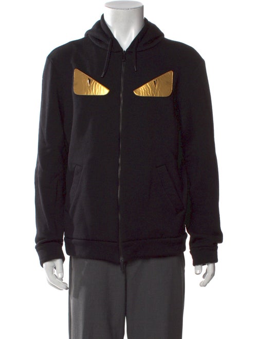 Fendi Monsters Motif Wool Hoodie