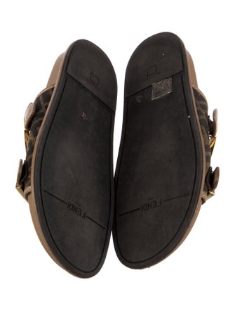 Fendi Zucca FF Logo Canvas Slides