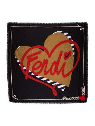 Fendi Touch Of Fur Silk Scarf