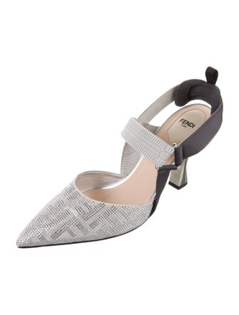 Fendi Zucca FF Logo Mesh D'Orsay Pumps