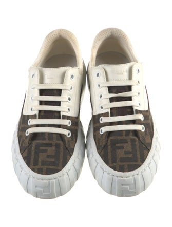 Fendi Zucca FF Logo Leather Sneakers
