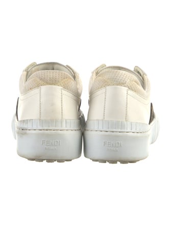 Fendi Zucca FF Logo Leather Sneakers