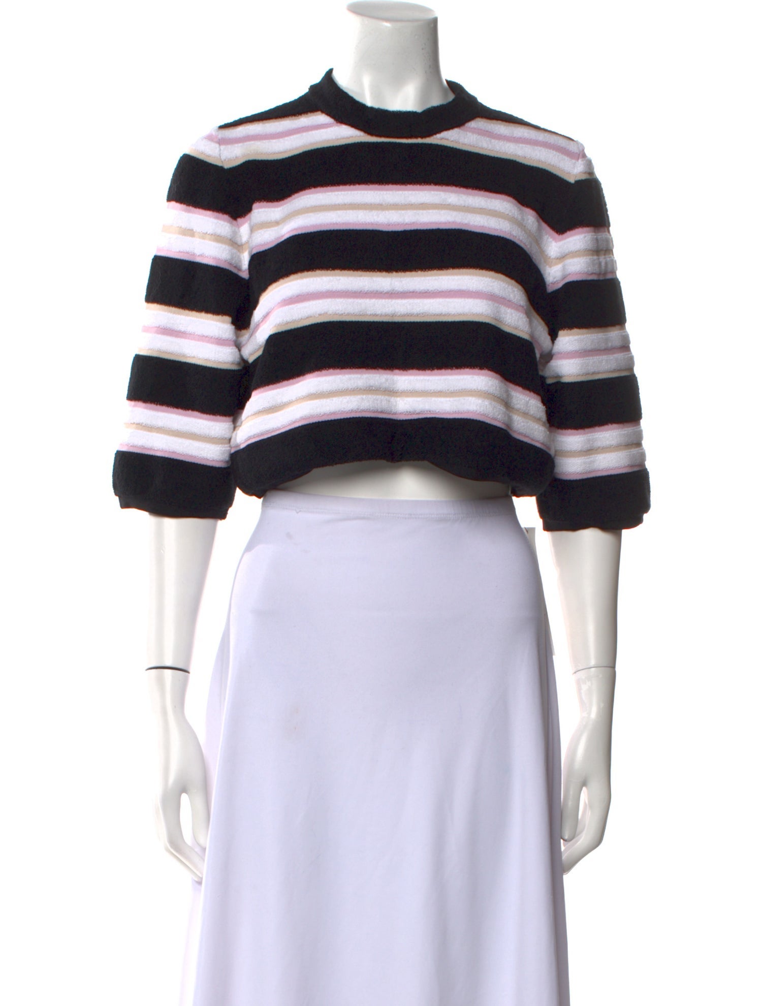 Fendi Terry Cloth Striped Crop Top