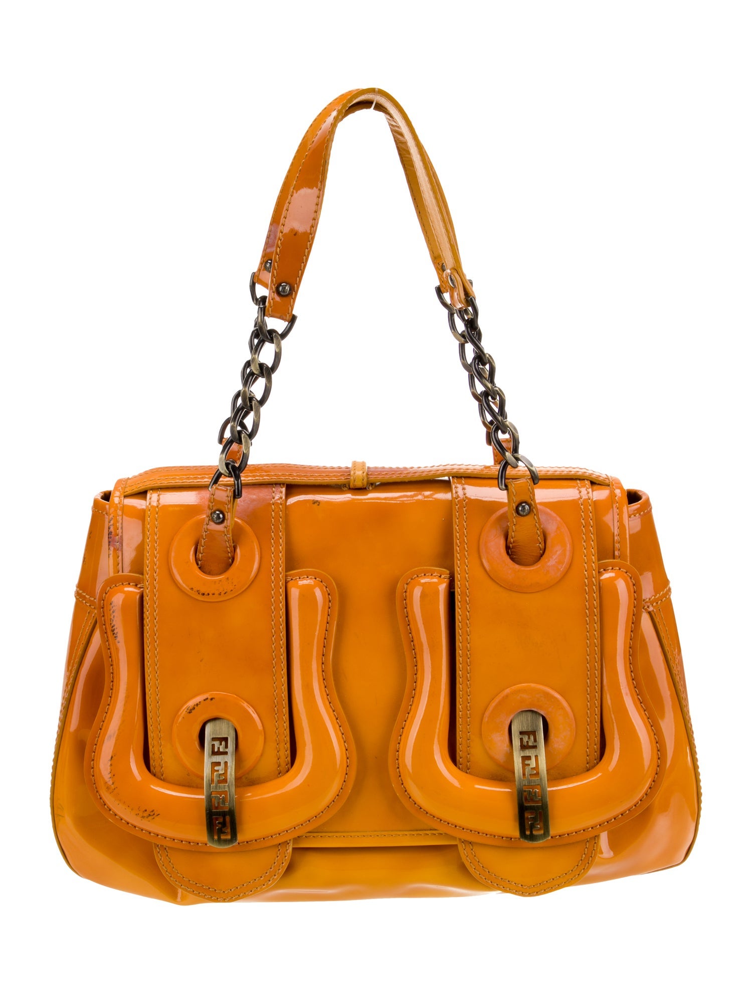 Fendi Patent Leather Top Handle Bag Vintage