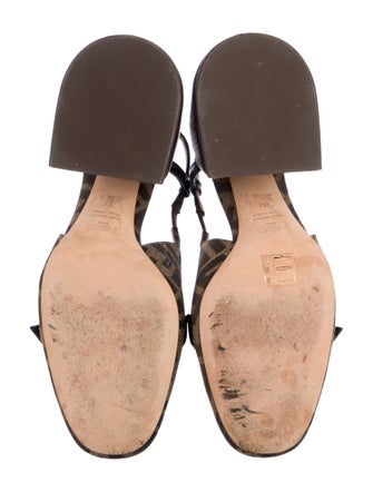 Fendi Zucca FF Logo Canvas Slingback Pumps