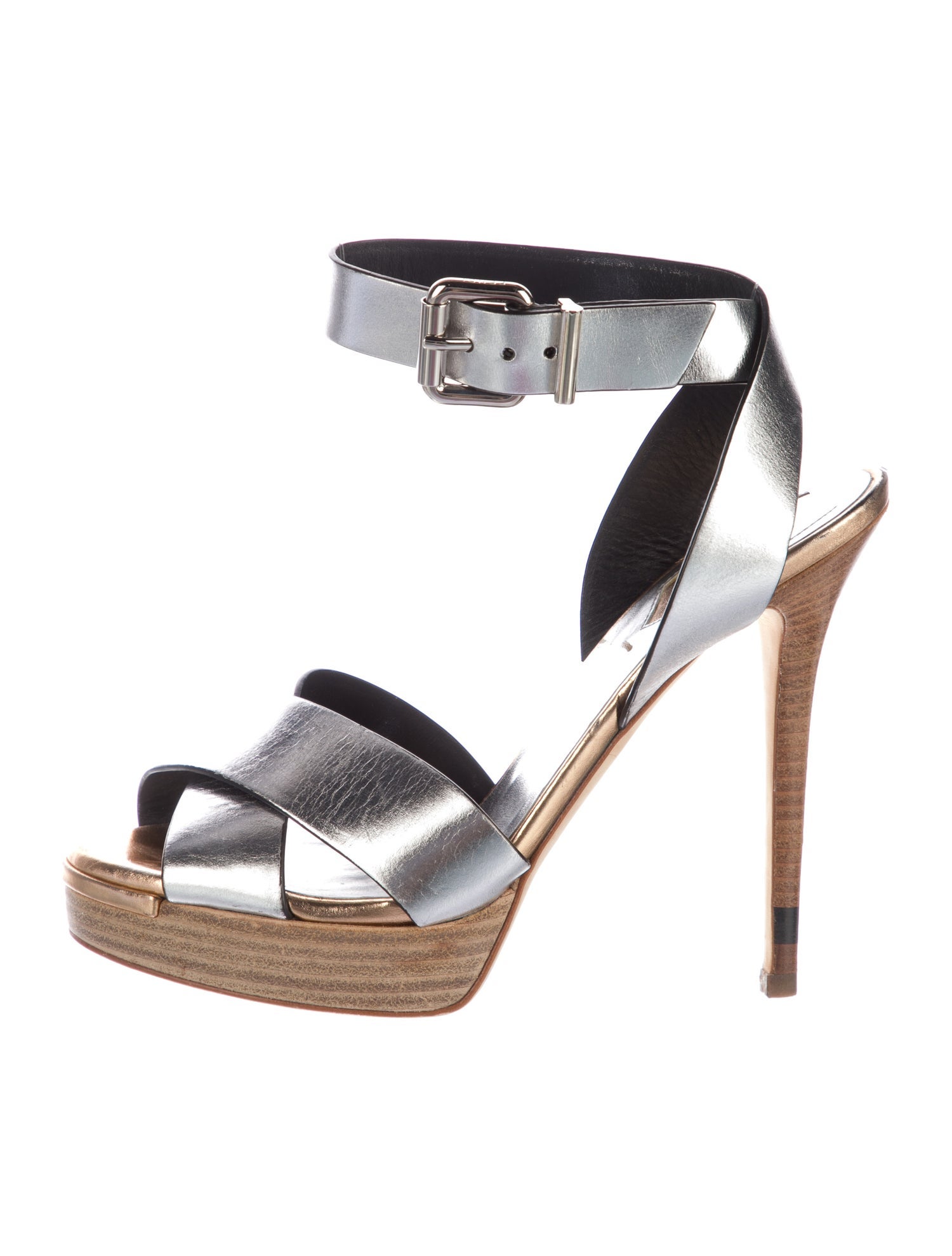 Fendi Leather Animal Print Sandals