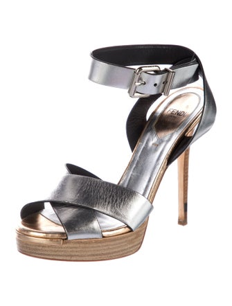 Fendi Leather Animal Print Sandals