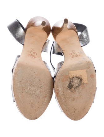 Fendi Leather Animal Print Sandals