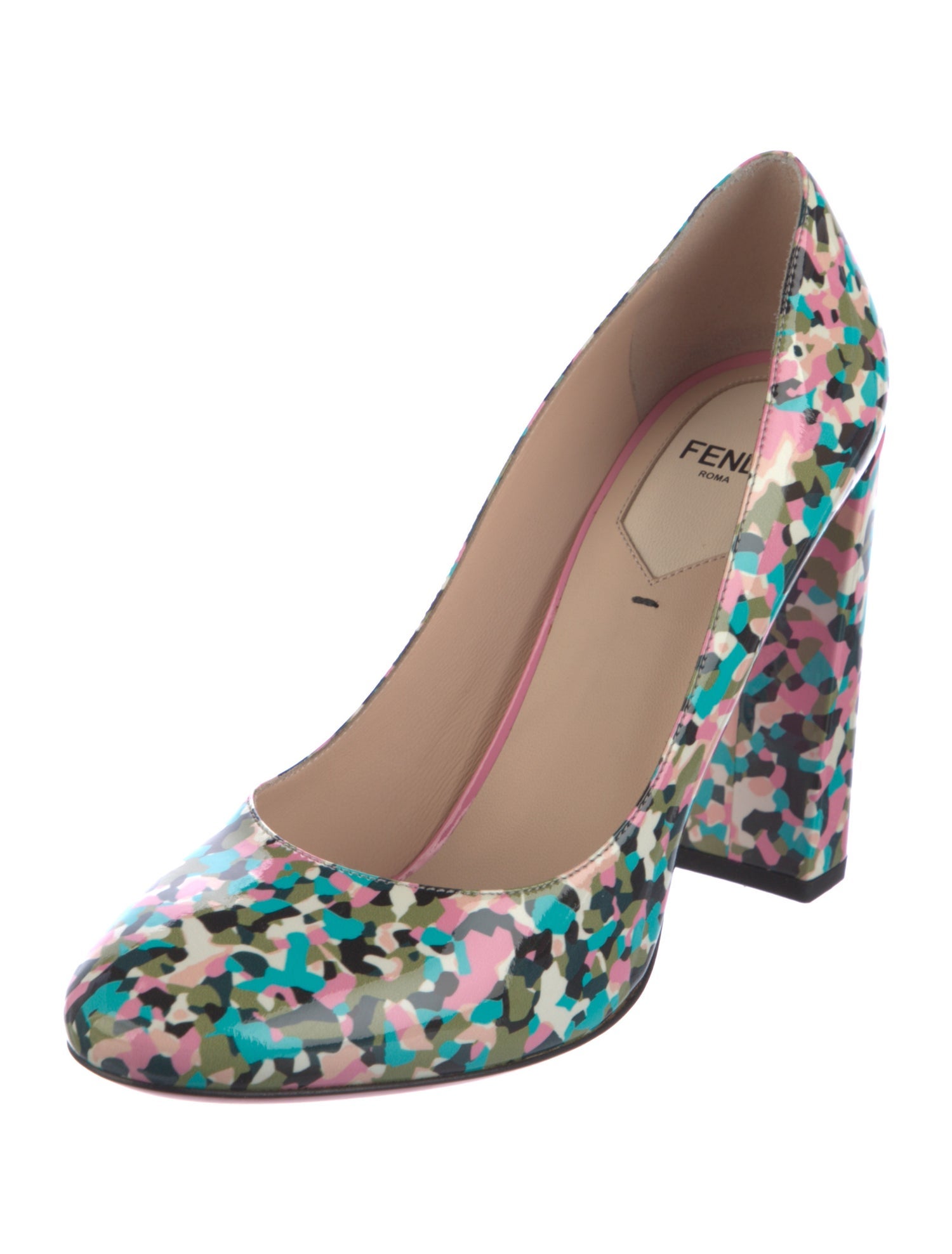 Fendi Patent Leather Printed Pumps