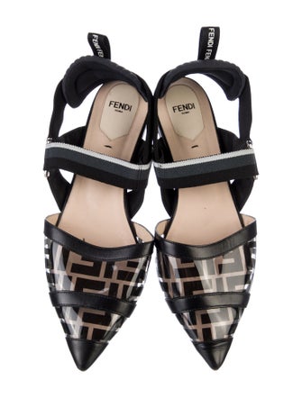 Fendi Zucca FF Logo PVC Slingback Flats
