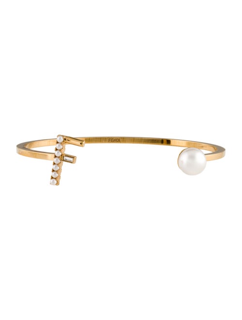 Fendi F is Fendi Crystal Faux Pearl Bracelet