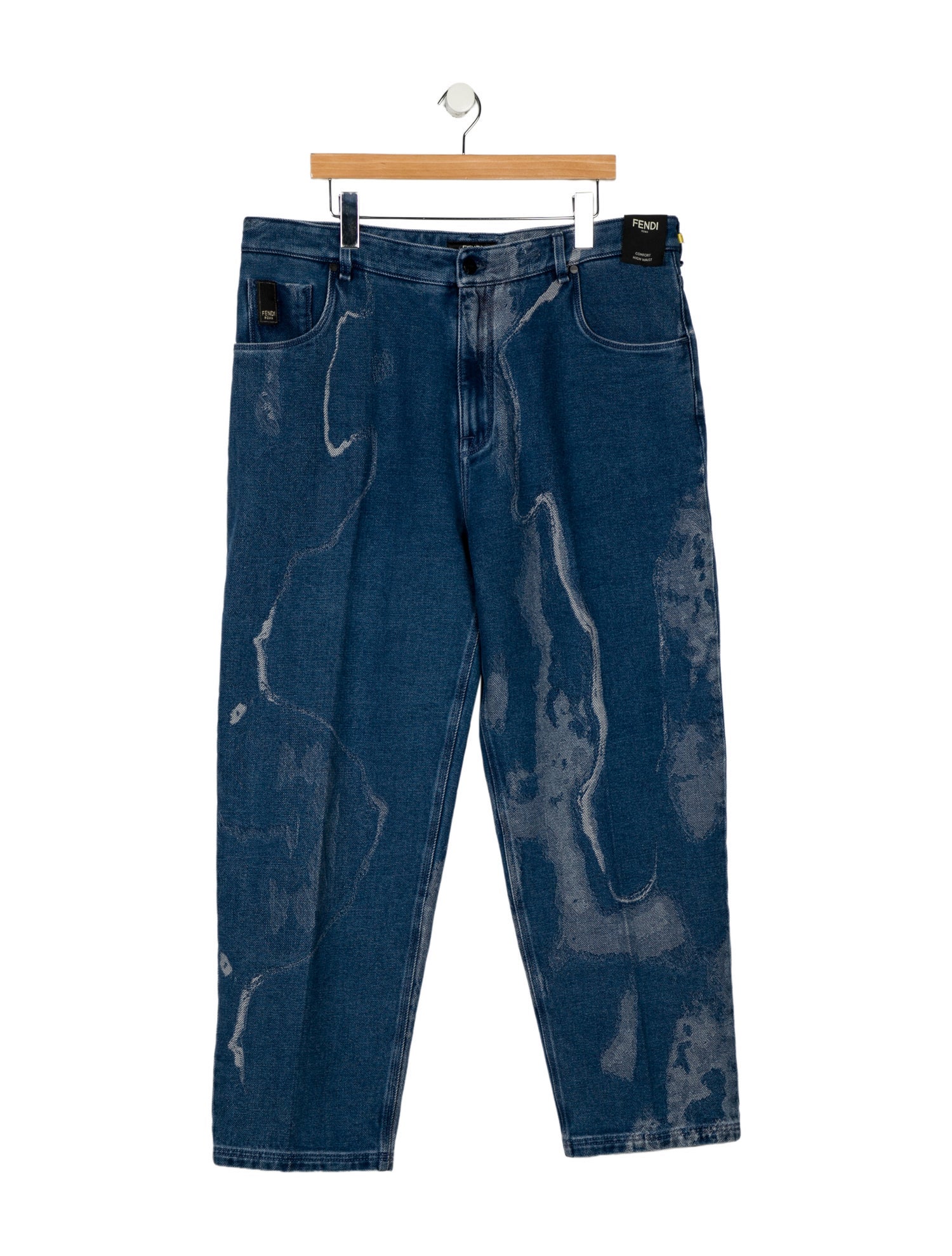 Fendi Zucca FF Logo Straight-Leg Jeans